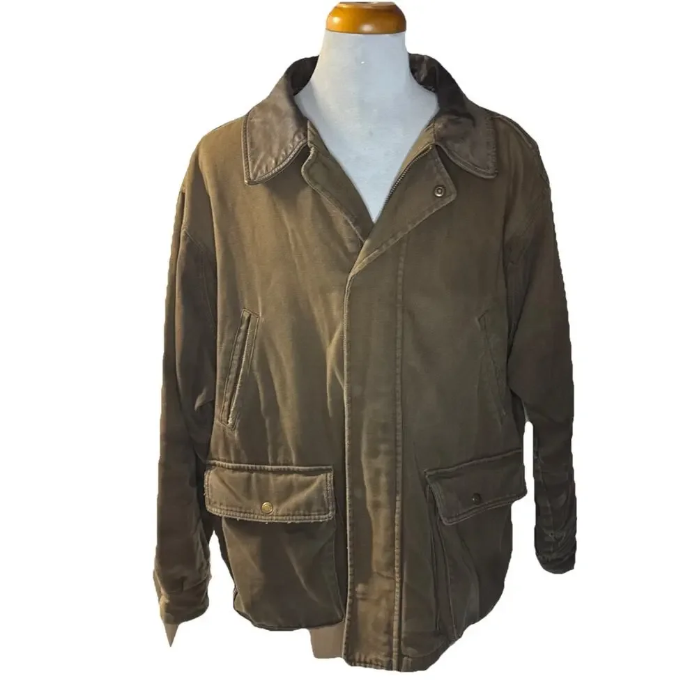 Size XL - Men’s Cabela's Jacket - Canvas Leather Collar